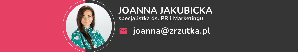 wizytówka Joanny Jakubickiej - specjalistki do spraw PR i Marketingu. Adres mailowy: joanna@zrzutka.pl