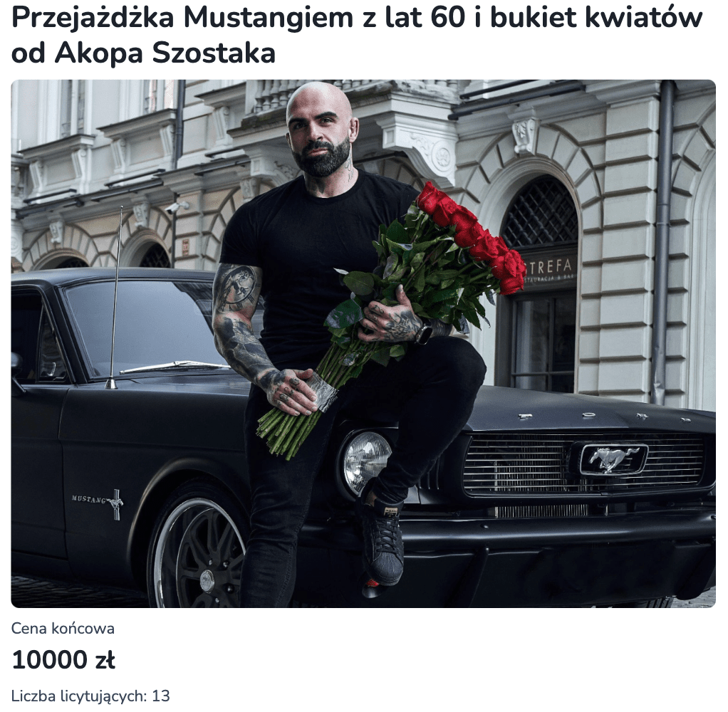 Przejazd Mustangiem i kwiaty od Akopa Szostaka