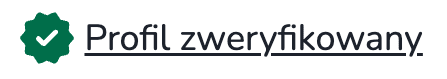 Ikona wiarygodności informująca, że profil organizatora został zweryfikowany.