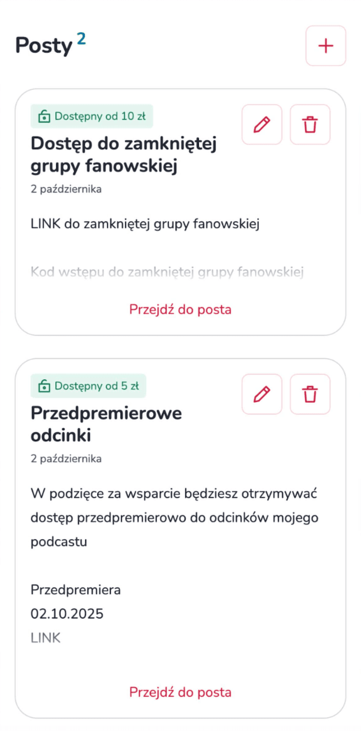 Posty w progach wsparcia – tworzenie ekskluzywnych treści dostępnych tylko dla wspierających