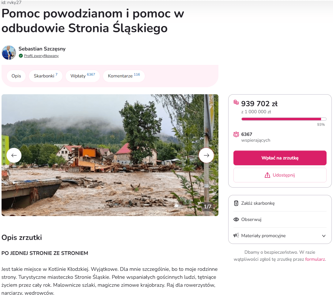 zrzutka powódź