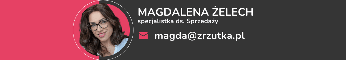 wizytówka Magdaleny Żelech - specjalistki do spraw sprzedaży. Adres mailowy: magda@zrzutka.pl