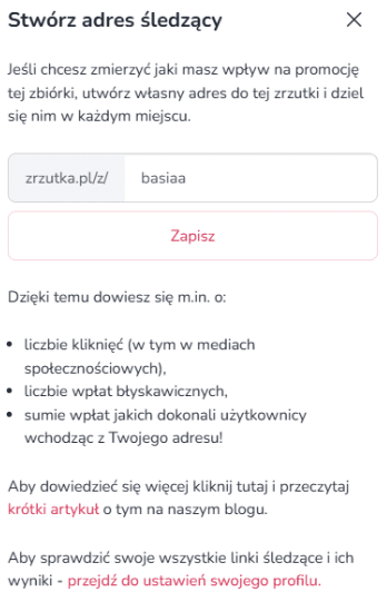 Widok mobilnego okna z polem do wpisania linku oraz przyciskiem potwierdzenia dodania adresu URL