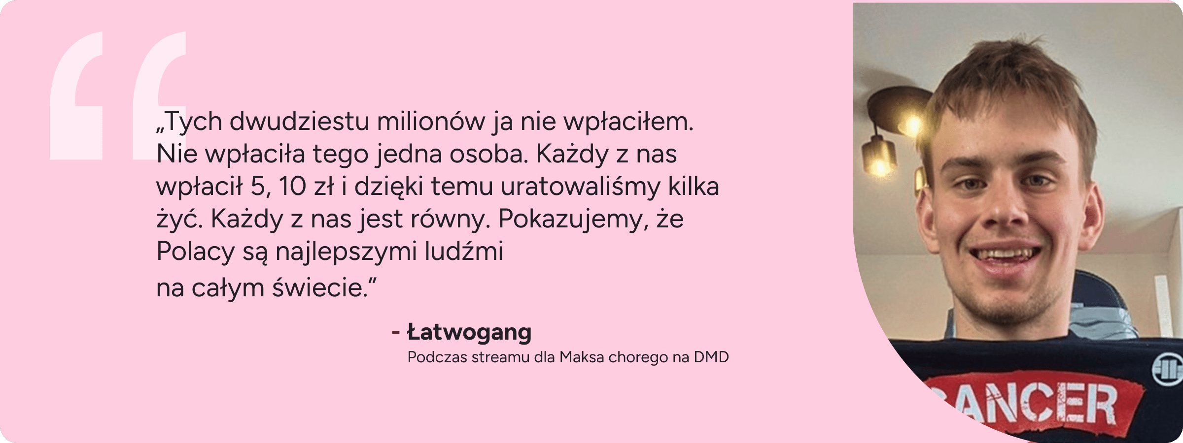 Tych dwudziestu milionów ja nie wpłaciłem. Nie wpłaciła tego jedna osoba.