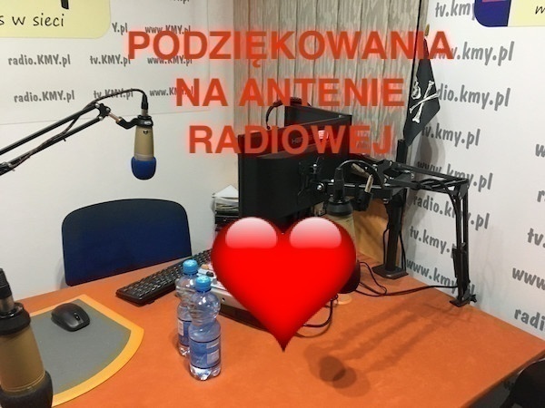 Podziękowania na antenie radiowej