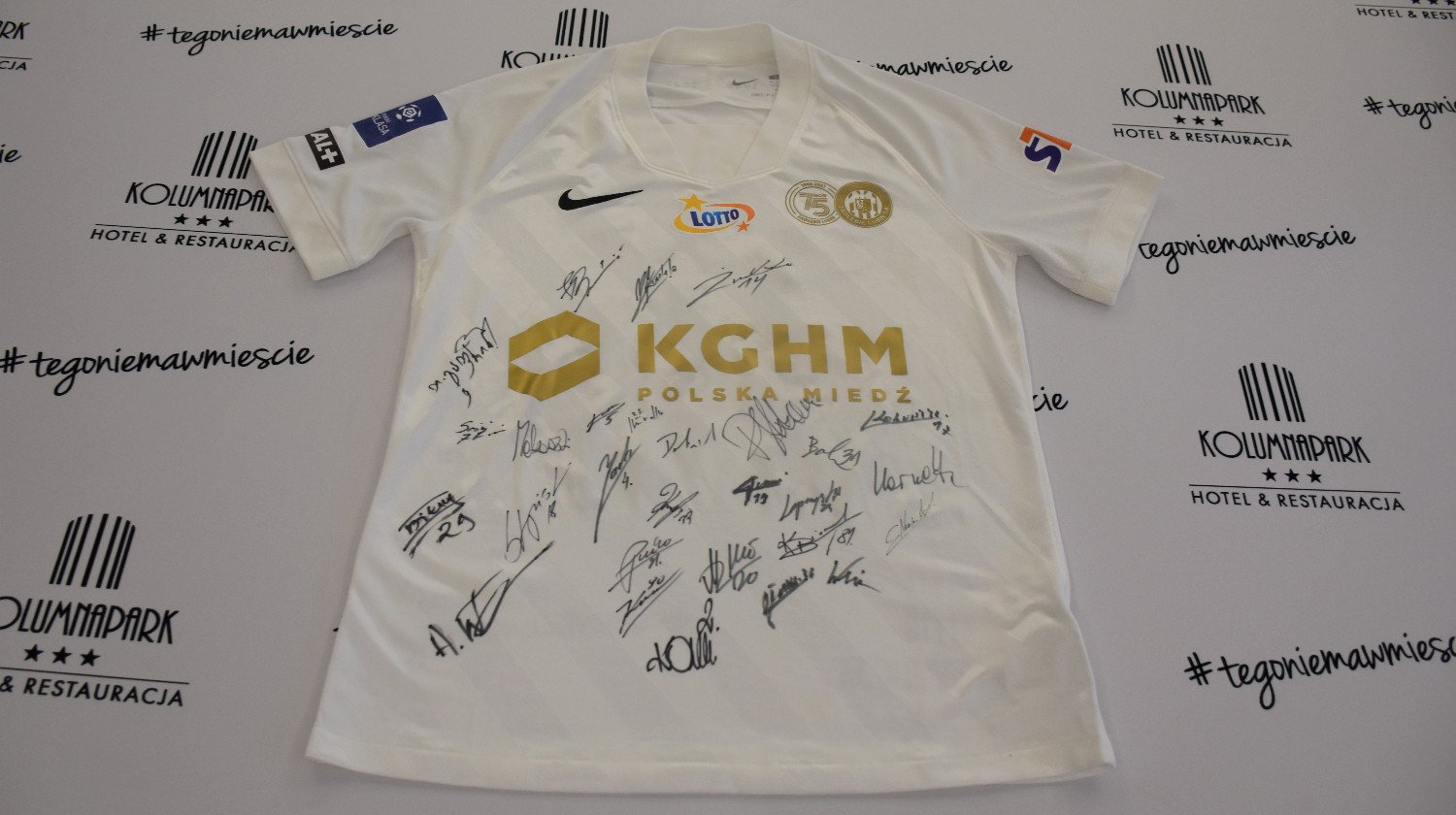 Koszulka piłkarska Zagłębie Lubin z autografami