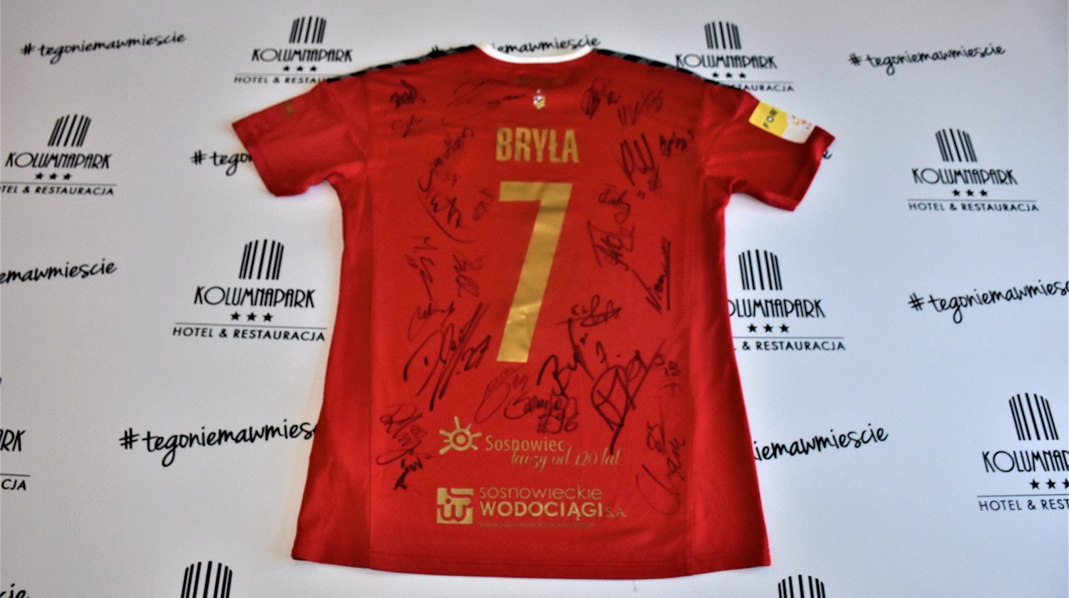 Koszulka piłkarska Zagłębie Sosnowiec z autografami