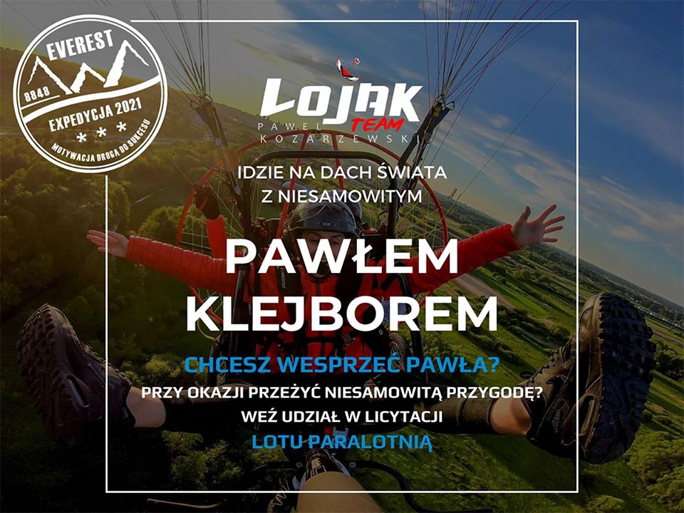 Lot motoparolotnią z Pawłem Kozarzewskim Lojakiem