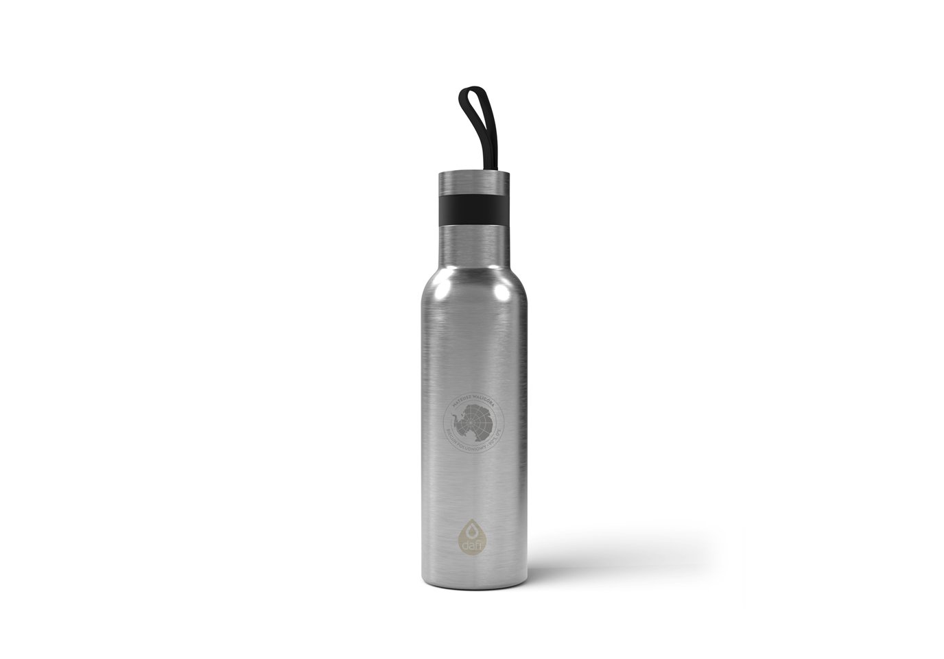 Butelka termiczna DAFI z wygrawerowanym logo wyprawy + książka