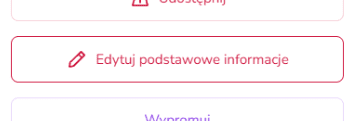 Widok mobilny z przyciskiem „Edytuj podstawowe informacje” w panelu zrzutki na Zrzutka.pl